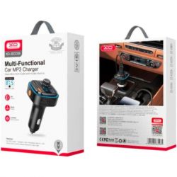 FM модулятор XO BCC08 автомобільний зарядний пристрій MP3/PD/2USB/3,1A Чорни (XO-BCC08) - Картинка 6