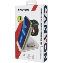   Canyon WS-304 Foldable 3in1 Wireless charger Cosmic Latte (CNS-WCS304CL) -  6