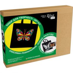 Набор для творчества Rosa экосумка-раскраска, черная, Волшебная бабочка 38х42см (4823098539728) - Картинка 2