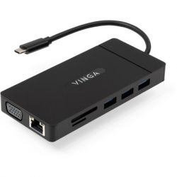  Vinga USB-C 3.1 to VGA+HDMI+RJ45+3xUSB3.0+USB2.0+SD/TF+PD+Audio (VHYC10) -  1