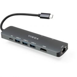  Vinga USB-C 3.1 to HDMI+RJ45_1Gbps+3xUSB3.0+SD/TF+PD100W (VHYC8) -  8