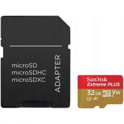  SanDisk 32GB microSD class 10 V30 Extreme PLUS (SDSQXBG-032G-GN6MA)