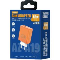  Proda AZEADA Seagulls AZ-19 GaN5 65W USB-A (QC4.0) USB-C (PD3.0) orange (AZ-19-OR) -  5