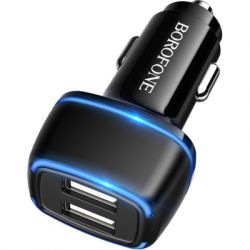   BOROFONE BZ14 Max dual port ambient light car charger USB-A Black (BZ14B) -  2