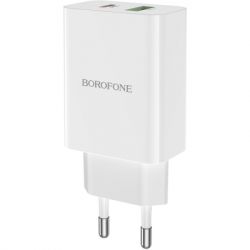   BOROFONE BA56A Lavida dual port PD20W+QC3.0 charger White (BA56AW)