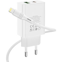   BOROFONE BA56A Lavida PD20W+QC3.0 charger (Type-C to Lightning) White (BA56ACLW) -  4
