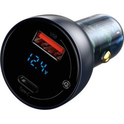  Baseus Particular Digital Display QC+PPS Car Charger 65W Cable(Type-C toType-C100W 1m) USB-A/Type-C Dar (TZCCKX-0G) -  3