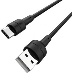   USB 2.0 AM to Type-C 1.0m BX30 Silicone 3A Black BOROFONE (BX30CB) -  2