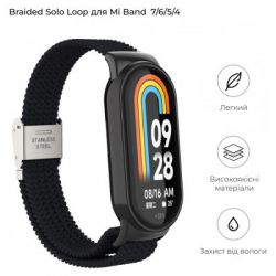 ������� �� ������ �������� Armorstandart Braided Solo Loop ��� Xiaomi Mi Band 7/6/5/4 Black (ARM69902) - �������� 3