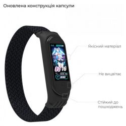 Ремінець до фітнес браслета Armorstandart Braided Solo Loop для Xiaomi Mi Band 7/6/5/4 Black size L (ARM58763) - Картинка 4