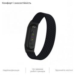 Ремінець до фітнес браслета Armorstandart Braided Solo Loop для Xiaomi Mi Band 7/6/5/4 Black size L (ARM58763) - Картинка 5