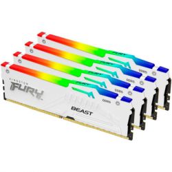     DDR5 128GB (4x32GB) 5600 MHz FURY Beast RGB White Kingston Fury (ex.HyperX) (KF556C40BWAK4-128) -  2