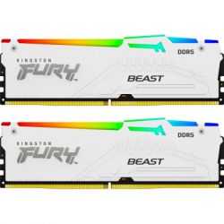     DDR5 32GB 5200 MHz FURY Beast White RGB Kingston Fury (ex.HyperX) (KF552C40BWAK2-32)