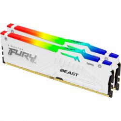 Модуль памяти для компьютера DDR 64GB (2x32GB) 5200 MHz FURY Beast White RGB Kingston Fury (ex.HyperX) (KF552C40BWAK2-64) - Картинка 2