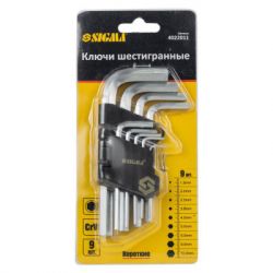 Ключ Sigma набір шестигранних 9шт 1.5-10мм CrV, короткі (4022011) - Картинка 3
