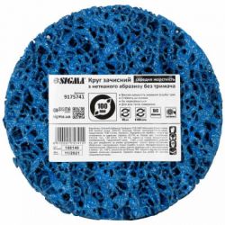 Круг зачистний Sigma з нетканого абразиву (корал) 100мм без тримача синій середня жорсткість (9175741) - Картинка 2
