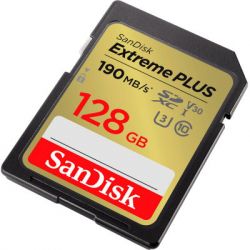   SanDisk 128GB SDXC class 10 UHS-I U3 4K Extreme Plus (SDSDXWA-128G-GNCIN) -  3
