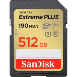  ' SanDisk 512GB SDXC class 10 UHS-I Extreme Plus (SDSDXWV-512G-GNCIN)