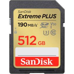 ����� ������ SanDisk 512GB SDXC class 10 UHS-I Extreme Plus (SDSDXWV-512G-GNCIN)
