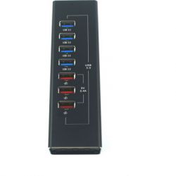  Dynamode 4*USB3.0 data ports + 3*2.4 charge with Power Adaptor metal (DM-UH-P407) -  4