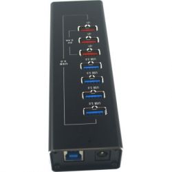  Dynamode 4*USB3.0 data ports + 3*2.4 charge with Power Adaptor metal (DM-UH-P407) -  5
