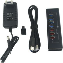  Dynamode 4*USB3.0 data ports + 3*2.4 charge with Power Adaptor metal (DM-UH-P407) -  6