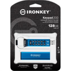 USB   Kingston 128GB IronKey Keypad 200 AES-256 Encrypted Blue USB 3.2 (IKKP200/128GB) -  6