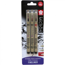 ������ Sakura ���� Pigma Micron 2 �� (0.1/0.5) + 1 ����-������� Pigma Brush ������, � ������ (8712079441685)