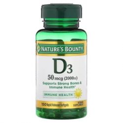  Nature's Bounty  D3  , 2000 , 50 , Vitamin D, 150 (NRT-17621)