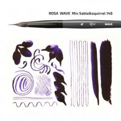 Пензлик для малювання Rosa Мікс білка/соболь круглий, лайнер, WAVE 148, № 0 (4823098516859) - Картинка 3