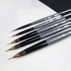 Пензлик для малювання Rosa Мікс білка/соболь круглий, лайнер, WAVE 148, № 0 (4823098516859) - Картинка 5