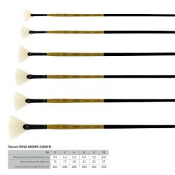 Пензлик для малювання Rosa Щетина віялова, AMBER 2306FN, №0 (4823098533610) - Картинка 2