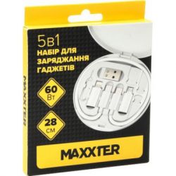  USB-C to USB-A/micro/Lightning USB2.0 0.28m 60W Maxxter (UB-SET) -  3
