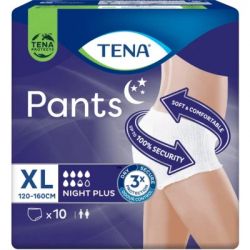    Tena Pants Plus Night Extra Large 10  (7322542133569) -  2