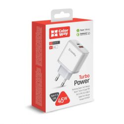   ColorWay Power Delivery Port PPS USB (Type-C PD+ USB QC3.0) (45W) white (CW-CHS042PD-WT) -  10