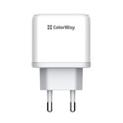   ColorWay Power Delivery Port PPS USB (Type-C PD+ USB QC3.0) (45W) white (CW-CHS042PD-WT) -  2