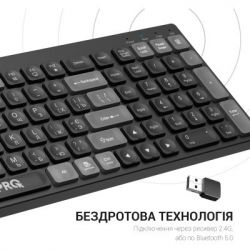 Клавіатура OfficePro SK985B Wireless/Bluetooth Black (SK985B) - Картинка 9