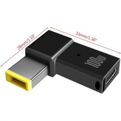  PD 100W USB-C F to DC Male Jack square mouth Lenovo Thinkpad ST-Lab (PD100W-Lenovo) -  3