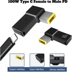  PD 100W USB-C F to DC Male Jack square mouth Lenovo Thinkpad ST-Lab (PD100W-Lenovo) -  4
