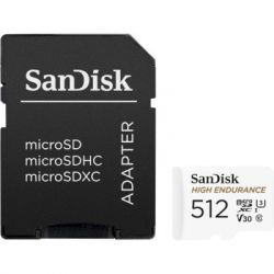 ����� ���'�� SanDisk 512GB microSDXC High Endurance UHS-I U3 V30 + SD adapter (SDSQQNR-512G-GN6IA)