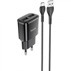 �������� ���������� HOCO C88A Star round dual port charger set(Type-C) Black (6931474749543)