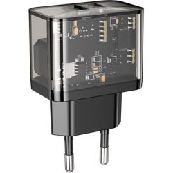   HOCO N34 Dazzling dual-port Black (6931474799166)