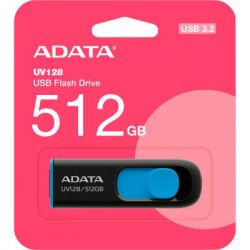 USB   ADATA 512GB AUV 128 Black/Blue USB 3.2 (AUV128-512G-RBE) -  4