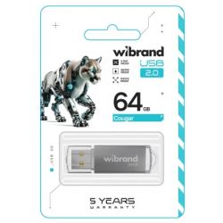 USB Flash Drive 64Gb Wibrand Cougar Silver (WI2.0/CU64P1S) - Картинка 2