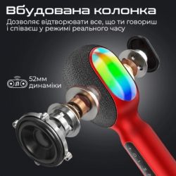 Микрофон Promate VocalMic Bluetooth 2 x AUX LED Red (vocalmic.red) - Картинка 3