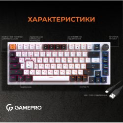 ��������� GamePro MK160W Hot-Swap Red Swich RGB USB UA White (MK160W) - �������� 10