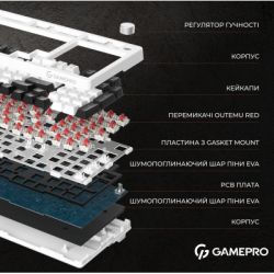 ��������� GamePro MK170W Hot-Swap Red Swich RGB USB UA White (MK170W) - �������� 6