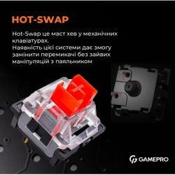 ��������� GamePro MK170W Hot-Swap Red Swich RGB USB UA White (MK170W) - �������� 7