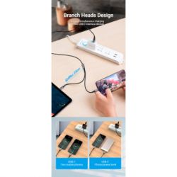 Дата кабель USB 2.0 AM to 2хUSB-C M 1.0m Y-Splitter Charging Cable 2.4А 480Mbps Aluminum Al Vention (CQOHF) - Картинка 10