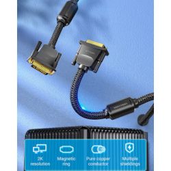 ������ ������������� DVI to DVI 24+1pin 8.0m 2K 60Hz ferrite Vention (EAEBK) - �������� 3